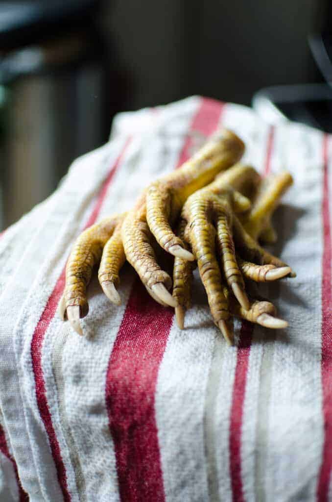 Chicken feet for bone broth, raising chickens for meat